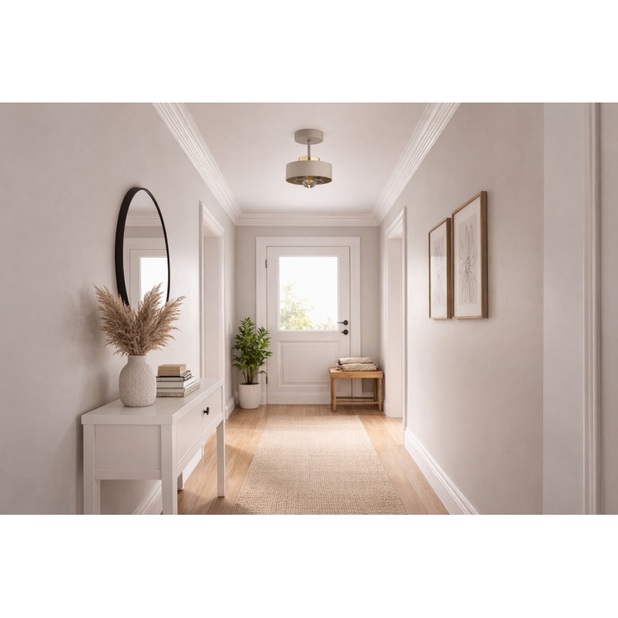 Brilagi - Candeeiro de teto sobreposto 1xE27/60W/230V bege/dourado