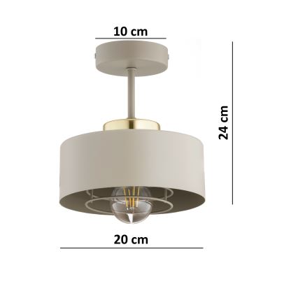 Brilagi - Candeeiro de teto sobreposto 1xE27/60W/230V bege/dourado