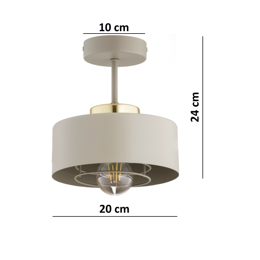 Brilagi - Candeeiro de teto sobreposto 1xE27/60W/230V bege/dourado