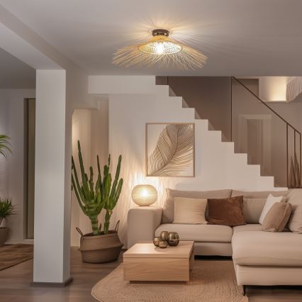 Brilagi - Candeeiro de teto sobreposto LED CERIA BOHO 1xE27/40W/230V Ø 70 cm bambu