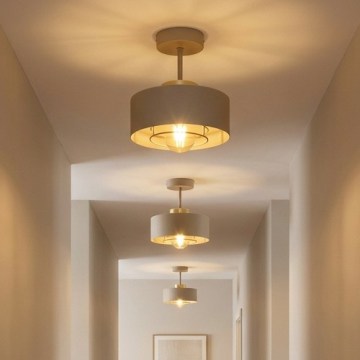 Brilagi - Candeeiro de teto sobreposto SPRING 1xE27/60W/230V bege/dourado