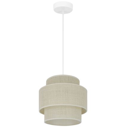 Brilagi - Candeeiro suspenso em cabo SPACE YUTE 1xE27/15W/230V diâmetro 25 cm creme/branco
