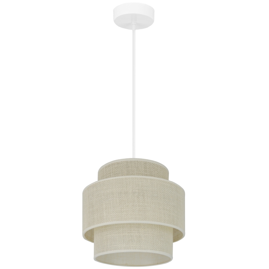Brilagi - Candeeiro suspenso em cabo SPACE YUTE 1xE27/15W/230V diâmetro 25 cm creme/branco