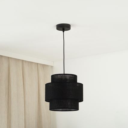 Brilagi - Candeeiro de teto suspenso SPACE YUTE 1xE27/15W/230V diâmetro 25 cm preto