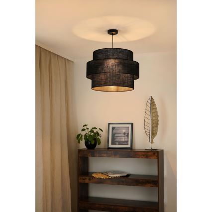 Brilagi - Candeeiro de teto suspenso SPACE YUTE 1xE27/15W/230V diâmetro 50 cm preto