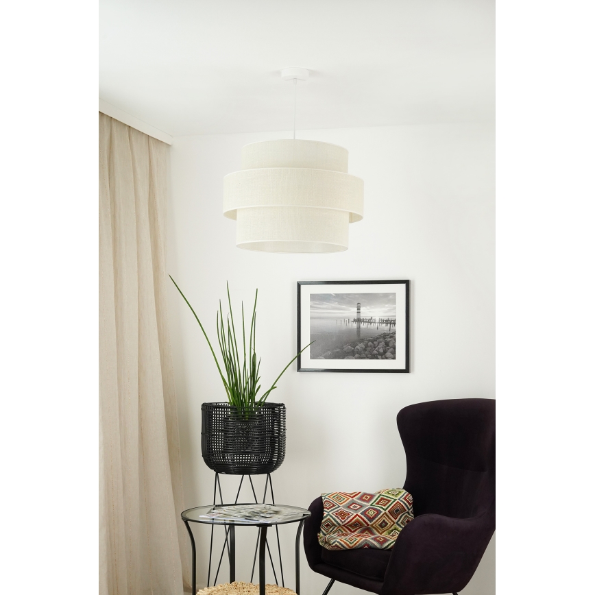 Brilagi - Candeeiro de teto suspenso SPACE YUTE 1xE27/15W/230V diâmetro 50 cm creme/branco