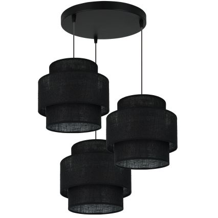 Brilagi - Candeeiro de teto suspenso SPACE YUTE 3xE27/15W/230V preto