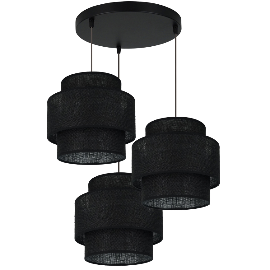 Brilagi - Candeeiro de teto suspenso SPACE YUTE 3xE27/15W/230V preto