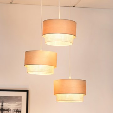 Brilagi - Candeeiro de teto suspenso ARIZONA BOHO 3xE27/15W/230V bege/branco