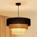 Brilagi - Candeeiro de teto suspenso ASPEN LUNETA 1xE27/15W/230V diâmetro 45 cm preto/bege/crème