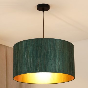 Brilagi - Candeeiro de teto suspenso BOSTON ROLLER 1xE27/15W/230V diâmetro 45 cm palha verde/dourado