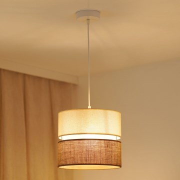 Brilagi - Candeeiro de teto suspenso ROYAL YUTE 1xE27/15W/230V diâmetro 25 cm bege/crème