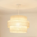 Brilagi - Candeeiro de teto suspenso SPACE YUTE 1xE27/15W/230V diâmetro 50 cm creme/branco