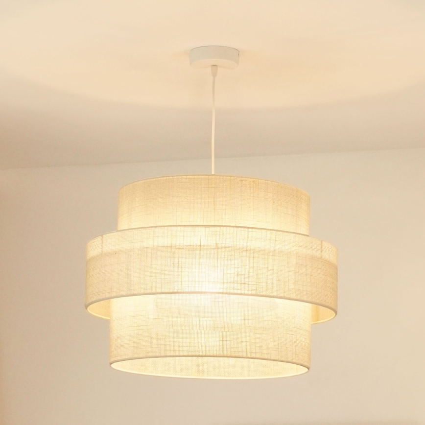 Brilagi - Candeeiro de teto suspenso SPACE YUTE 1xE27/15W/230V diâmetro 50 cm creme/branco