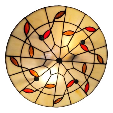 Brilagi - Candeeiro de teto Tiffany em vitral FOLIA 3xE27/60W/230V Ø 40 cm