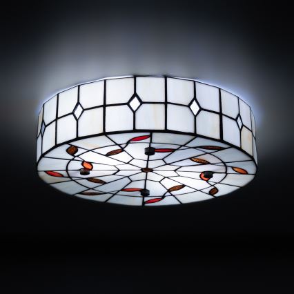 Brilagi - Candeeiro de teto Tiffany em vitral FOLIA 3xE27/60W/230V Ø 40 cm