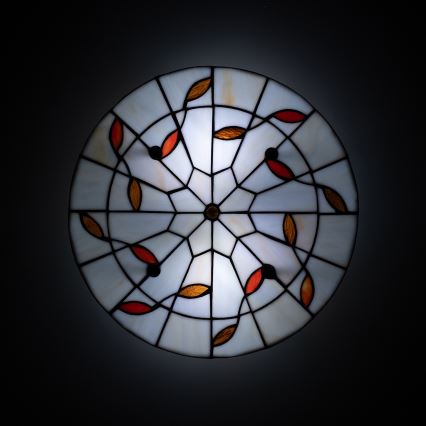 Brilagi - Candeeiro de teto Tiffany em vitral FOLIA 3xE27/60W/230V Ø 40 cm