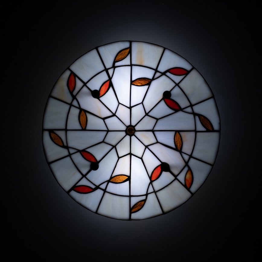 Brilagi - Candeeiro de teto Tiffany em vitral FOLIA 3xE27/60W/230V Ø 40 cm