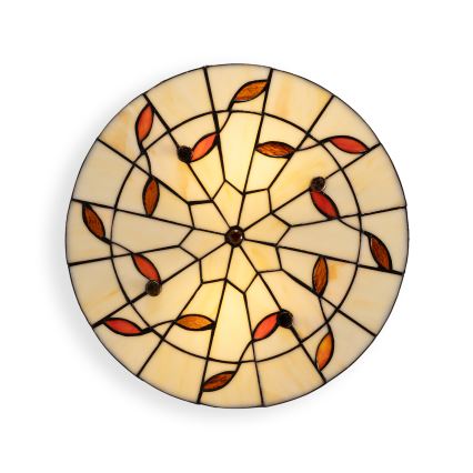 Brilagi - Candeeiro de teto Tiffany em vitral FOLIA 3xE27/60W/230V Ø 40 cm
