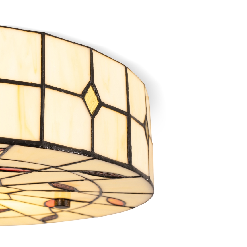 Brilagi - Candeeiro de teto Tiffany em vitral FOLIA 3xE27/60W/230V Ø 40 cm