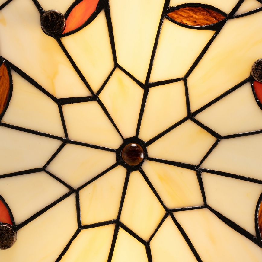 Brilagi - Candeeiro de teto Tiffany em vitral FOLIA 3xE27/60W/230V Ø 40 cm