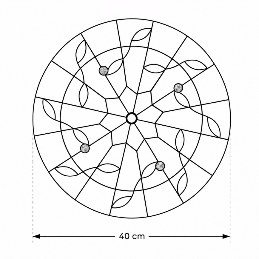 Brilagi - Candeeiro de teto Tiffany em vitral FOLIA 3xE27/60W/230V Ø 40 cm