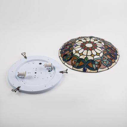 Brilagi - Candeeiro de teto Tiffany em vitral LUISA 2xE27/60W/230V Ø 40 cm