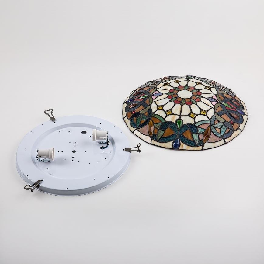 Brilagi - Candeeiro de teto Tiffany em vitral LUISA 2xE27/60W/230V Ø 40 cm