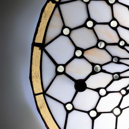 Brilagi - Candeeiro de teto Tiffany em vitral Marfim 3xE27/60W/230V Ø 40 cm