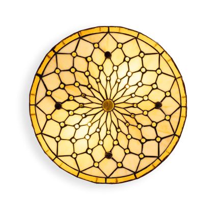 Brilagi - Candeeiro de teto Tiffany em vitral Marfim 3xE27/60W/230V Ø 40 cm