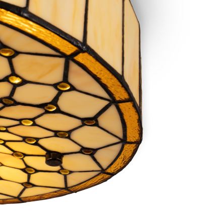 Brilagi - Candeeiro de teto Tiffany em vitral Marfim 3xE27/60W/230V Ø 40 cm