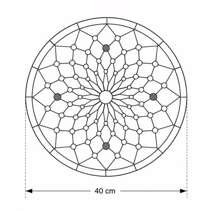 Brilagi - Candeeiro de teto Tiffany em vitral Marfim 3xE27/60W/230V Ø 40 cm