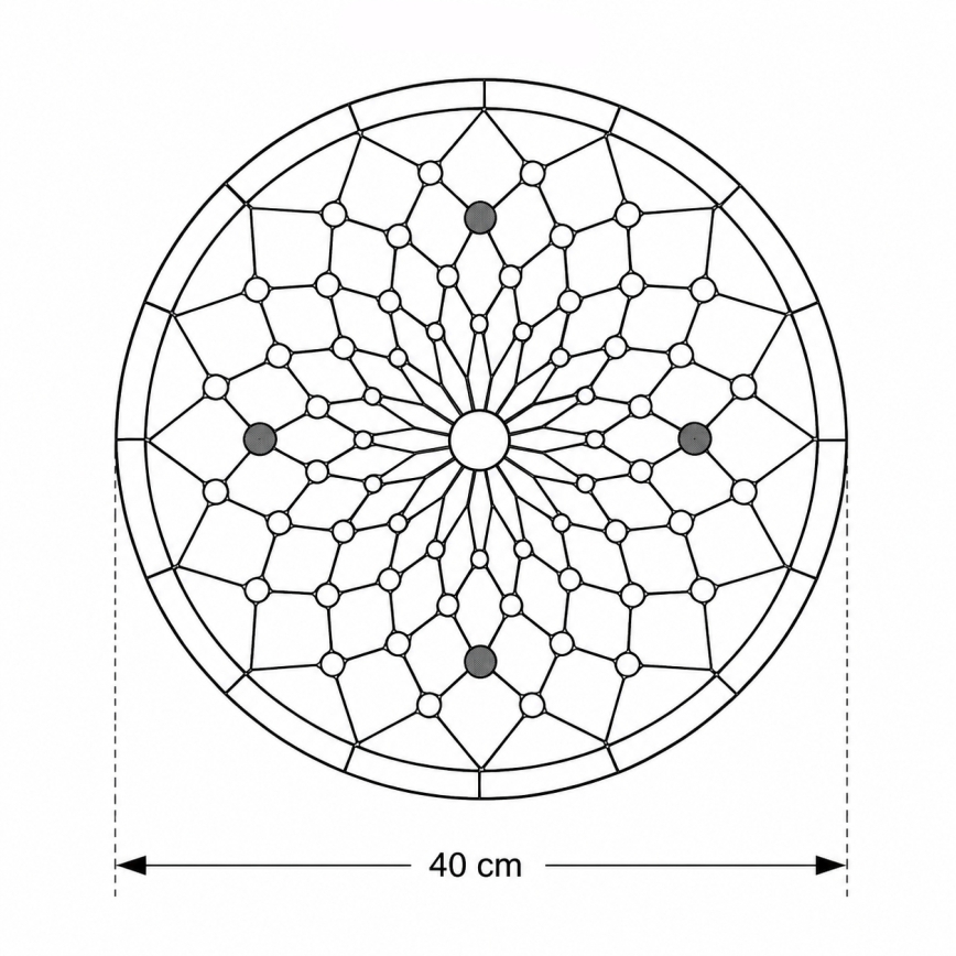 Brilagi - Candeeiro de teto Tiffany em vitral Marfim 3xE27/60W/230V Ø 40 cm