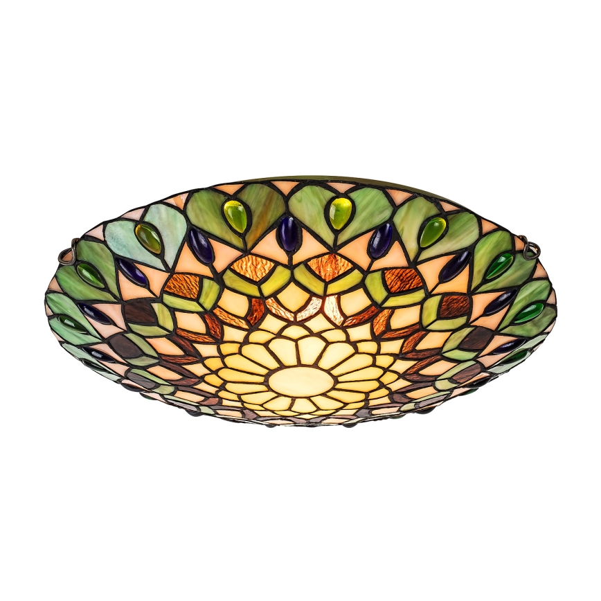 Brilagi - Candeeiro de teto Tiffany em vitral MARGARET, 2xE27/60W/230V, Ø 40 cm