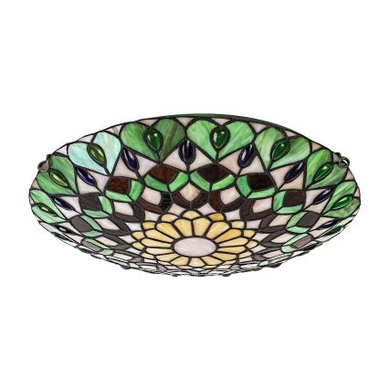 Brilagi - Candeeiro de teto Tiffany em vitral MARGARET, 2xE27/60W/230V, Ø 40 cm