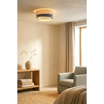 Brilagi - Candeeiro de teto TRIO 1xE27/60W/230V Ø 40 cm creme/cinzento