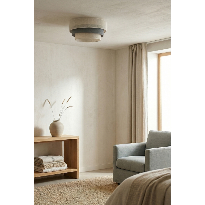 Brilagi - Candeeiro de teto TRIO 1xE27/60W/230V Ø 40 cm creme/cinzento