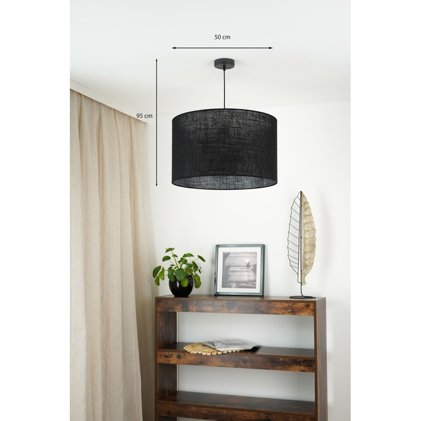 Brilagi - Candeeiro suspenso em cabo TUBES ROLLER 1xE27/15W/230V diâmetro 50 cm preto