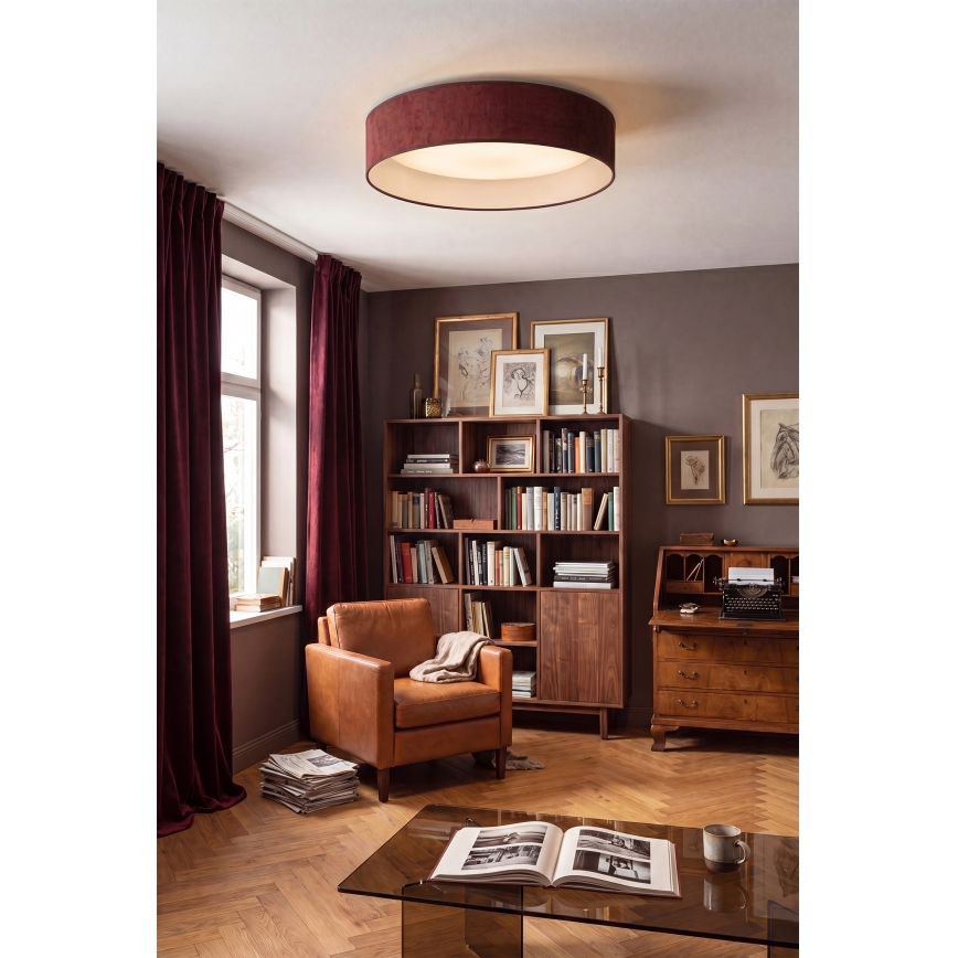 Brilagi - Candeeiro de teto VELVET SIMPLE LED/36W/230V 3000K Ø 55 cm bordô