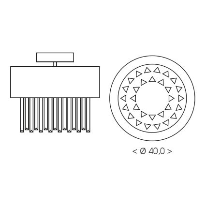 Brilagi - Candeeiro de teto VERVE 4xE14/40W/230V diâmetro 40 cm dourado