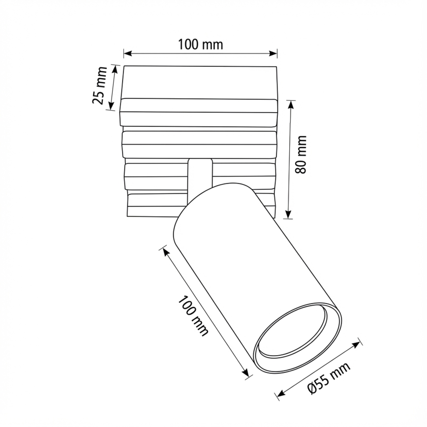 Brilagi - Candeeiro direcionável SELE WOOD 1xGU10/30W/230V preto/madeira