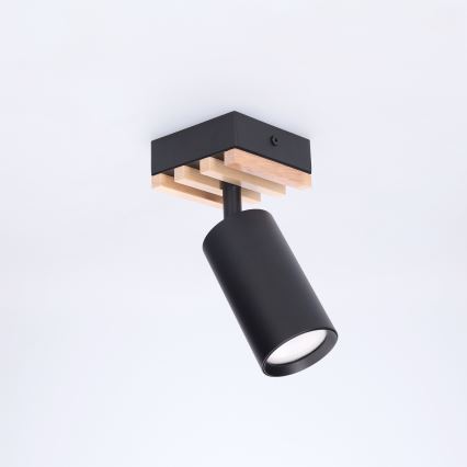 Brilagi - Candeeiro direcionável SELE WOOD ACOUSTIC 1xGU10/30W/230V preto/madeira