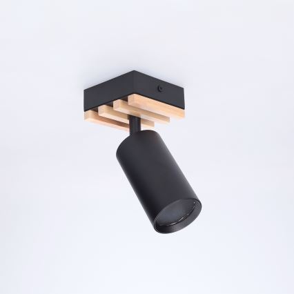 Brilagi - Candeeiro direcionável SELE WOOD ACOUSTIC 1xGU10/30W/230V preto/madeira