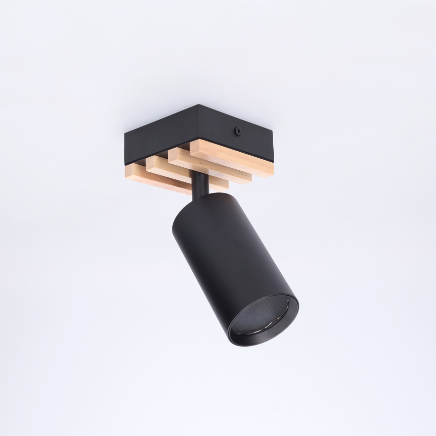 Brilagi - Candeeiro direcionável SELE WOOD ACOUSTIC 1xGU10/30W/230V preto/madeira