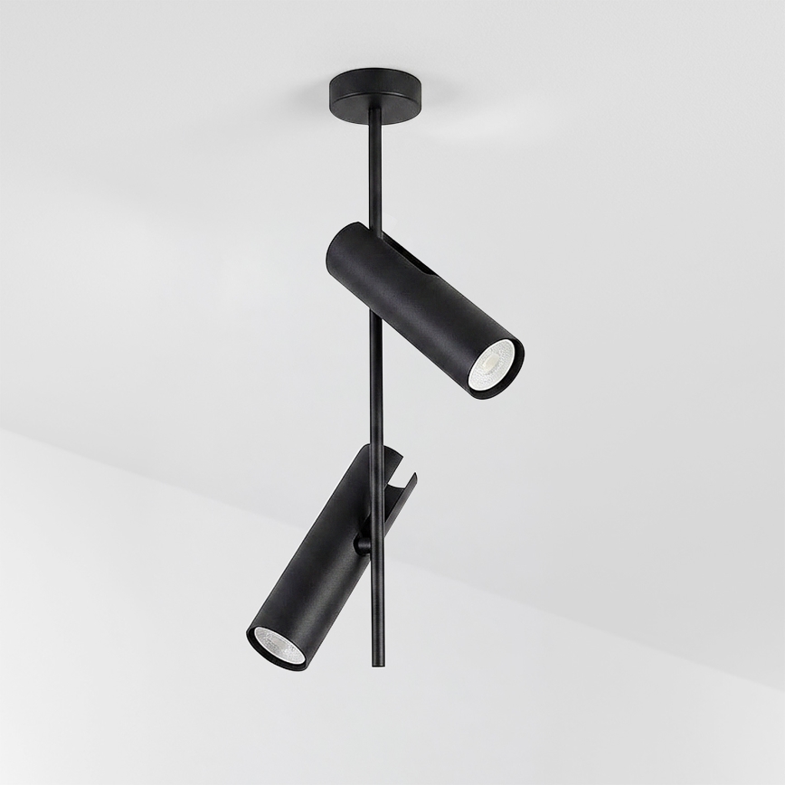 Brilagi - Candeeiro em haste BRANCH 2xGU10/30W/230V preto