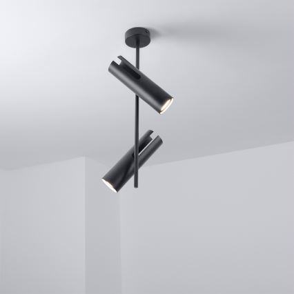 Brilagi - Candeeiro em haste BRANCH 2xGU10/30W/230V preto