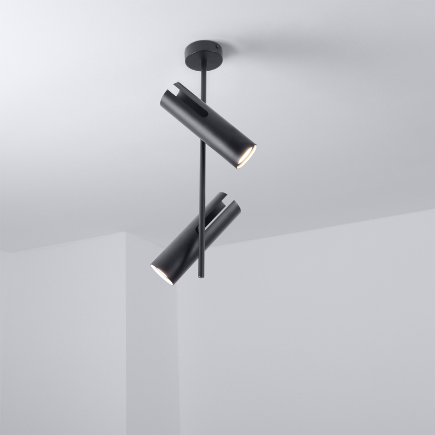 Brilagi - Candeeiro em haste BRANCH 2xGU10/30W/230V preto