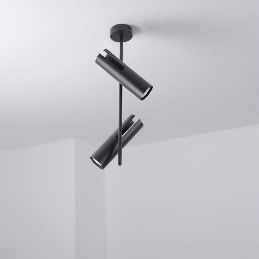 Brilagi - Candeeiro em haste BRANCH 2xGU10/30W/230V preto