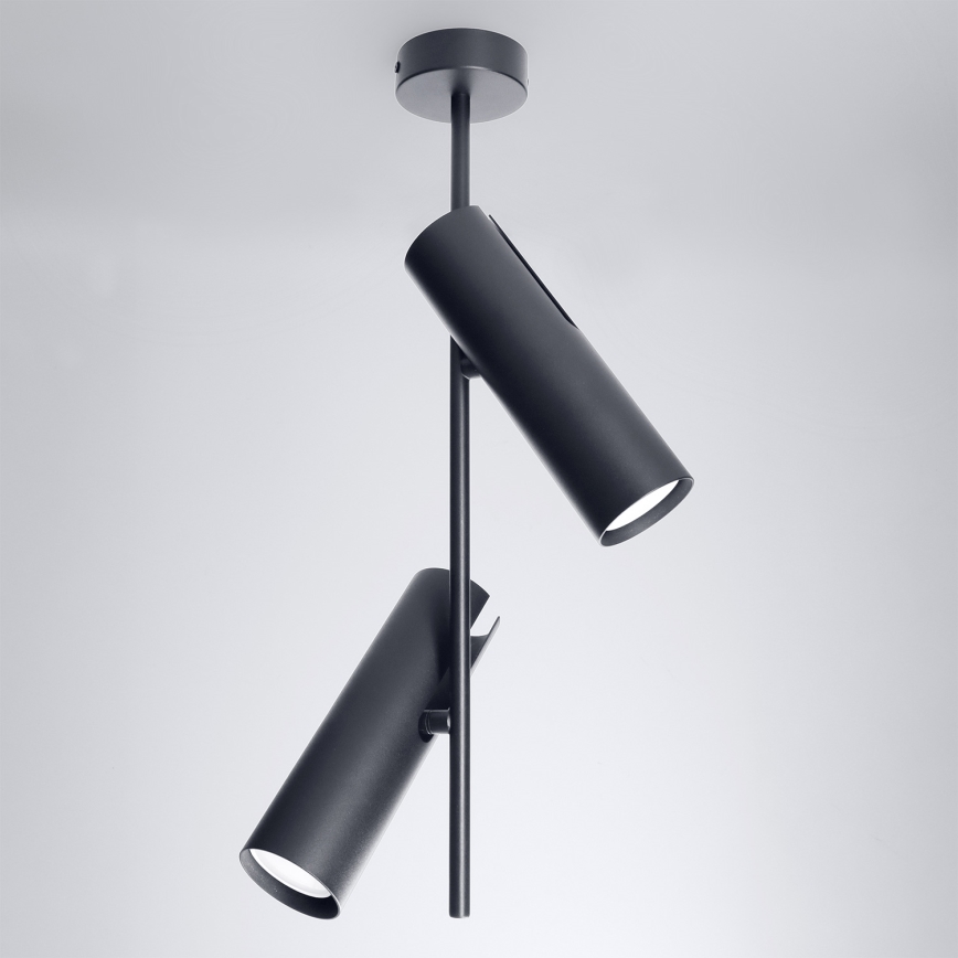 Brilagi - Candeeiro em haste BRANCH 2xGU10/30W/230V preto