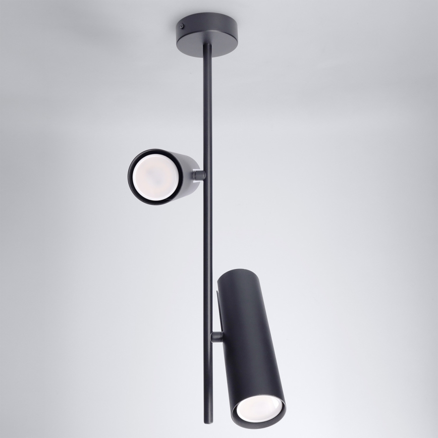Brilagi - Candeeiro em haste BRANCH 2xGU10/30W/230V preto